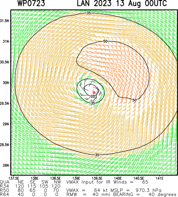 07L(LAN) to landfall over HONSHU near 48h at Typhoon intensity//Long-lived TS 05E(DORA)//TS 07E(FERNANDA)//Invest 99E//1303utc 