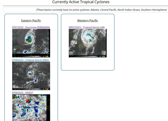 TS 07W(LAN) exiting JAPAN//Long-lived TD 05E(DORA) not dead yet// HU 07E(FERNANDA) topped CAT 4 US// TS 08E(GREG)// 1509utc