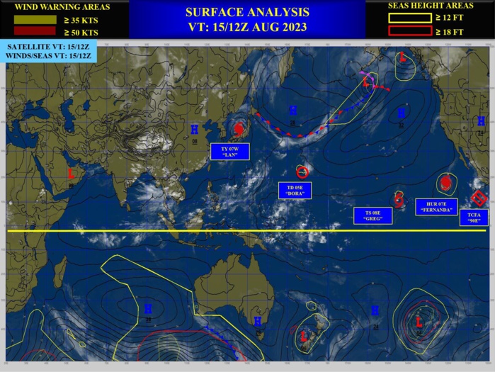 TS 07W(LAN) exiting JAPAN//Long-lived TD 05E(DORA) not dead yet// HU 07E(FERNANDA) topped CAT 4 US// TS 08E(GREG)// 1509utc