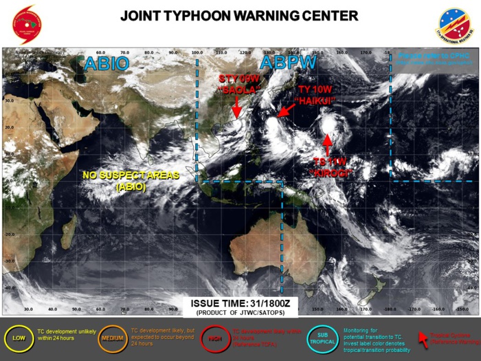 JTWC IS ISSUING 6HOURLY WARNINGS AND 3HOURLY SATELLITE BULLETINS ON 09W(SAOLA), 10W(HAIKUI) AND 11W(KIROGI).