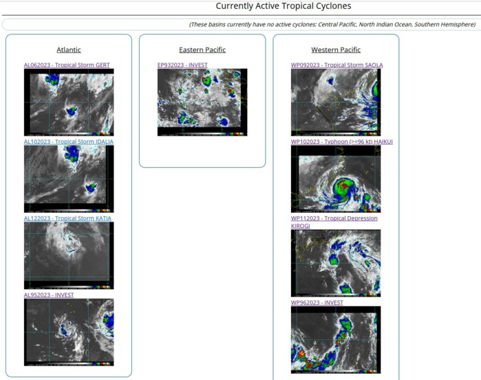 Typhoon 10W(HAIKUI) crossing TAIWAN//09W(SAOLA)dying over the Gulf of Tonkin//11W(KIROGI) Final Warning//Invest 96W//0303utc