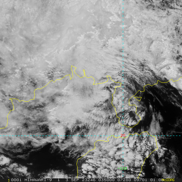 SATELLITE ANALYSIS, INITIAL POSITION AND INTENSITY DISCUSSION: ANIMATED MULTISPECTRAL SATELLITE IMAGERY (MSI) DEPICTS A WEAKLY DEFINED AND PARTIALLY OBSCURED LLCC THAT JUST RECENT ENTERED THE GULF OF TONKIN. AS POORLY DEFINED AS THE CIRCULATION IS, SURFACE OBSERVATION HAVE BEEN THE PRIMARY LOCALIZATION TOOL. OBSERVATIONS FROM BEIHAI AND ZHANJIANG CHINA INDICATE NORTHWESTERLY AND SOUTHEASTERLY WINDS RESPECTIVELY, OTHERWISE CONFIRMING THAT THE SYSTEM IS BETWEEN THE TWO SITES (OVER WATER). A 022242Z SSMIS 91GHZ MICROWAVE IMAGE INDICATES THAT THE DEEP CONVECTION IS FAR REMOVED TO THE NORTH OF THE LLCC. THE INITIAL POSITION IS PLACED WITH MEDIUM CONFIDENCE BASED ON MSI AND SURFACE OBSERVATIONS. THE INITIAL INTENSITY OF 35 KTS IS ASSESSED WITH LOW CONFIDENCE BASED ON AUTOMATED INTENSITY ESTIMATES SUCH AS CIMSS ADT, AIDT AND D-PRINT INDICATING 25-36KTS.