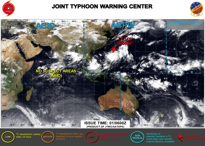 JTWC IS ISSUING 6HOURLY WARNINGS AND 3HOURLY SATELLITE BULLETINS ON TY 14W(KOINU).