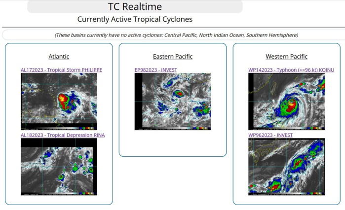 CAT 3 Typhoon 14W(KOINU) to peak within 24h while approaching TAIWAN// TS 17L(PHILIPPE)//TD 18L(RINA)//0209utc