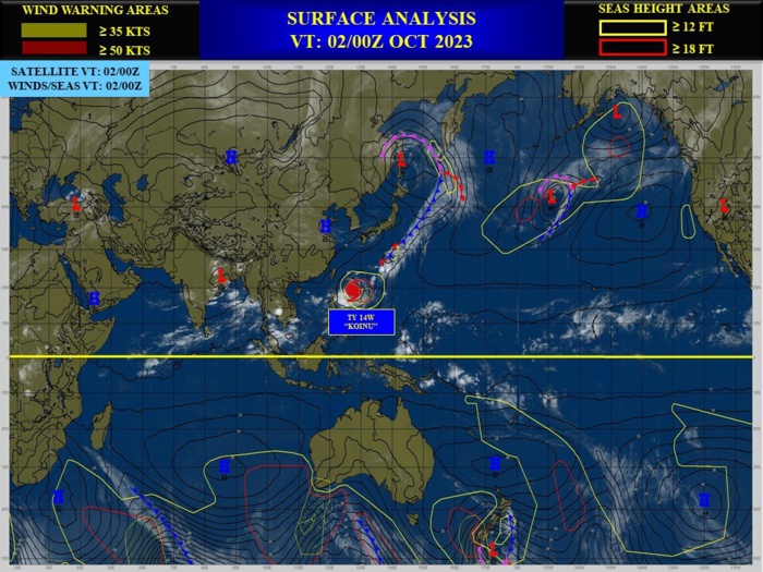 CAT 3 Typhoon 14W(KOINU) to peak within 24h while approaching TAIWAN// TS 17L(PHILIPPE)//TD 18L(RINA)//0209utc