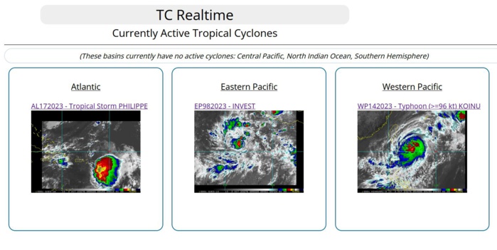 Typhoon 14W(KOINU) to cross Southern TAIWAN after 36h// TS 17L(PHILIPPE)// Invest 98E// 0306utc updates Typhoon 14W(KOINU) to cross Southern TAIWAN after 36h// TS 17L(PHILIPPE)// Invest 98E// 0306utc updates