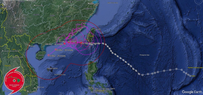 Typhoon 14W(KOINU) clipped Southern TAIWAN as a CAT 4 US slowing down & weakening while approaching CHINA// Invest 98W// 0509utc