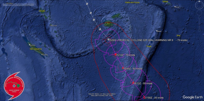 TC 02P(MAL) peaked as a CAT 1 US while tracking just west of FIJI//1503utc