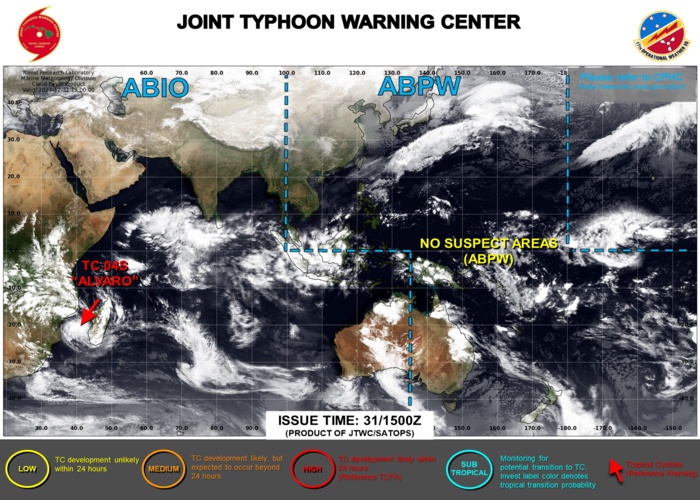 JTWC IS ISSUING 12HOURLY WARNINGS AND 3HOURLY SATELLITE BULLETINS ON TC 04S(ALVARO).