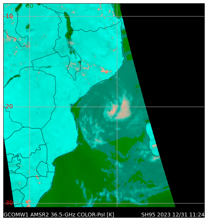 THE AMSR2 37 GHZ IMAGERY INDICATES A BETTER-DEFINED MICROWAVE EYE FEATURE POSITIONED ABOUT 15 NM EAST-SOUTHEAST OF THE UPPER-LEVEL CIRCULATION CENTER.