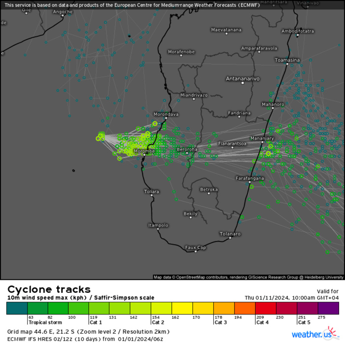TC 04S(ALVARO) making landfall near Morombe/Madagascar close to Typhoon Intensity// 0115utc