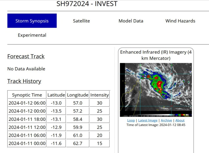 Invest 97S: Tropical Cyclone Formation Alert issued, intensifying while approaching MAURITIUS/REUNION islands//Invest 98S//1209utc