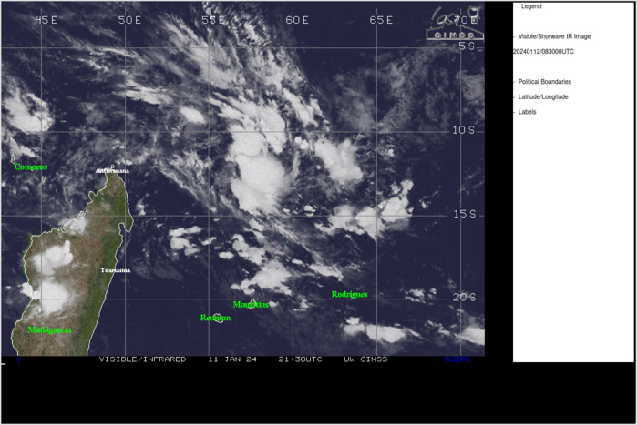 ANIMATED MULTISPECTRAL SATELLITE IMAGERY (MSI)  SHOWS A RAPIDLY CONSOLIDATING LOW LEVEL CIRCULATION CENTER (LLCC)  EMBEDDED WITH THE DEEP CONVECTION NEAR THE LLCC.