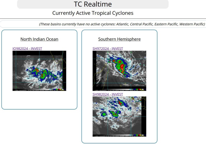 Invest 97S: Tropical Cyclone Formation Alert issued, intensifying while approaching MAURITIUS/REUNION islands//Invest 98S//1209utc
