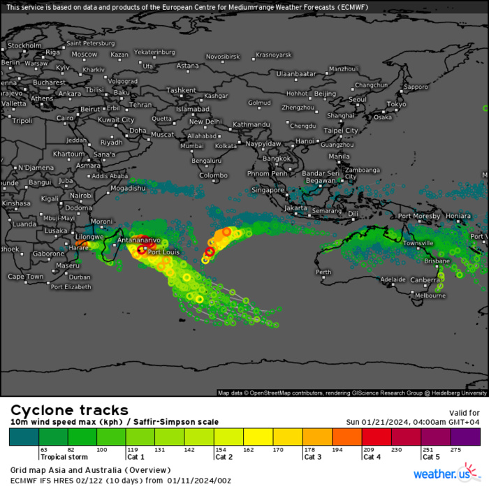 Invest 97S is expected to intensify next 72h  gradually approaching the Mascarene islands//1106utc