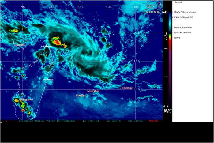 SATELLITE ANALYSIS, INITIAL POSITION AND INTENSITY DISCUSSION: ANIMATED MULTISPECTRAL SATELLITE IMAGERY (MSI) DEPICTS CONTINUED INTENSIFICATION AND RAPID CONSOLIDATION, WITH INCREASINGLY ORGANIZED CONVECTIVE SPIRAL BAND WRAPPING INTO A WELL-DEFINED LOW LEVEL CIRCULATION CENTER (LLCC). THROUGHOUT THE LAST SIX HOURS, DEEP CONVECTIVE STRUCTURES HAVE CONTINUOUSLY DEVELOPED ALONG THE SOUTHERN AND WESTERN PERIPHERIES, WHILE UPPER-LEVEL CIRRUS BLOW OFF EJECTS BOTH EQUATORWARD AND POLEWARD, ALLOWING FOR SUPPORTIVE DUAL-CHANNEL DIVERGENCE ALOFT. THE INITIAL POSITION IS ASSESSED WITH MEDIUM CONFIDENCE BASED ON SLIGHT NOTCHING OBSERVED IN THE 122206Z ADVANCED TECHNOLOGY MICROWAVE SOUNDER (ATMS) IMAGERY AND IN THE ANIMATED MSI. THE INITIAL INTENSITY OF 50 KTS IS ASSESSED WITH MEDIUM CONFIDENCE BASED ON THE RAPID AND CONTINUED ORGANIZATION OF THE CONVECTIVE BANDING AND THE T3.0 DVORAK CURRENT INTENSITY ESTIMATES FROM PGTW. ANALYSIS SHOWS A VERY FAVORABLE ENVIRONMENT, CHARACTERIZED BY LOW (5-10 KNOTS) OF EASTERLY SHEAR, THE AFOREMENTIONED DUAL-CHANNEL FLOW, AND WARM SSTS. THE SYSTEM IS CURRENTLY MOVING TO THE SOUTHWEST ALONG THE SUBTROPICAL RIDGE (STR) CENTERED DIRECTLY TO THE EAST.