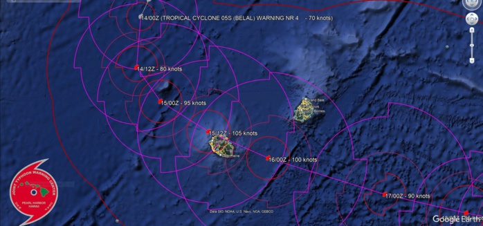 Intensifying TC 05S(BELAL) is forecast to hit REUNION island as a very dangerous CAT 3 US  by 36h// Invest 98S// 1403utc