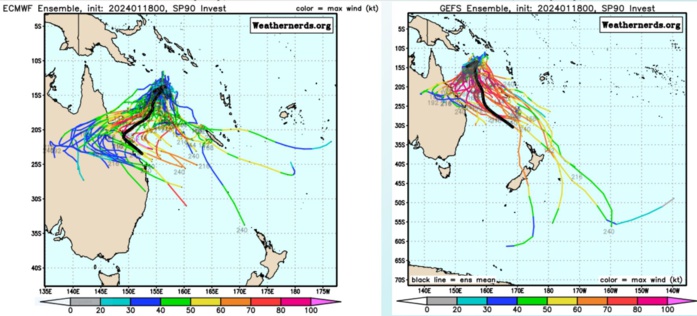 GLOBAL MODELS ARE IN  AGREEMENT THAT 90P WILL TRACK NORTHEAST OVER THE NEXT 48 HOURS AS IT  STEADILY DEVELOPS.