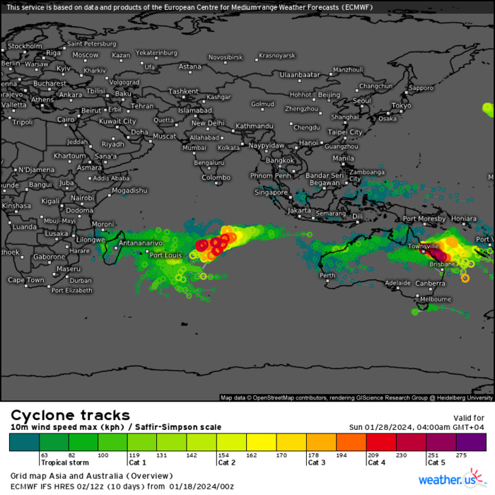 TC 05S(BELAL)// TC 06S(ANGGREK)//Invest 90P//Invest 99S// 3 Week Tropical Cyclone Formation Probability//1809utc TC 05S(BELAL)// TC 06S(ANGGREK)//Invest 90P//Invest 99S// 3 Week Tropical Cyclone Formation Probability//1809utc