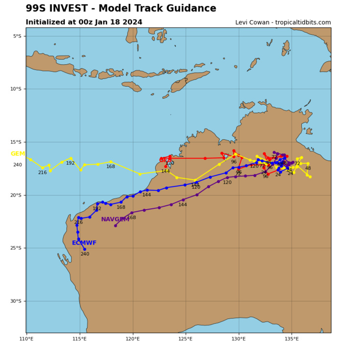 TC 05S(BELAL)// TC 06S(ANGGREK)//Invest 90P//Invest 99S// 3 Week Tropical Cyclone Formation Probability//1809utc