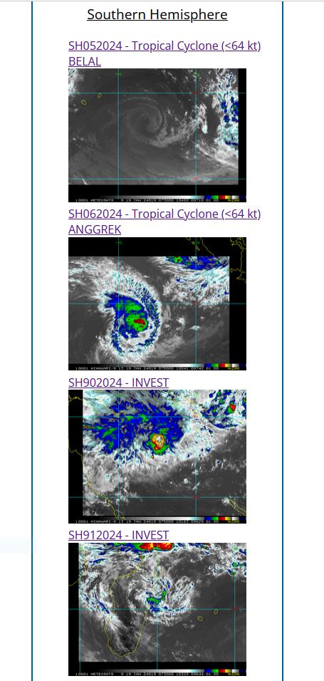 TC 05S(BELAL) Final Warning//TC 06S(ANGGREK) near Typhoon Intensity//Invest 90P upgraded//Invest 91S//1909utc