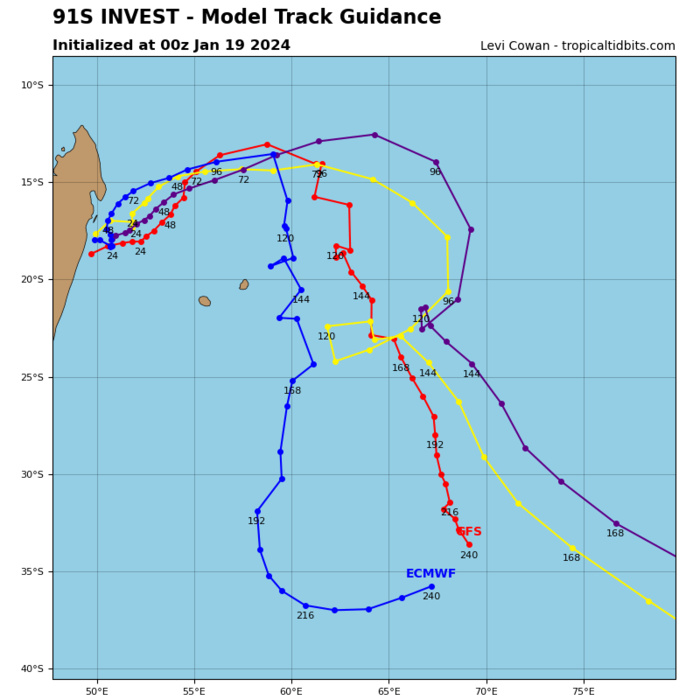 TC 05S(BELAL) Final Warning//TC 06S(ANGGREK) near Typhoon Intensity//Invest 90P upgraded//Invest 91S//1909utc