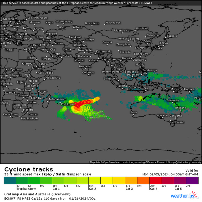 TC 06S(ANGGREK) powerful CAT 4 US within 48h//TC 08S(CANDICE) peaked//TC 07P(KIRRILY) peaked at Typhoon Intensity//2609utc
