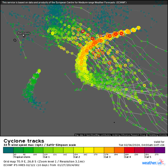 Intense TC 06S(ANGGREK) peaking at CAT 4 US within 36h//TC 08S(CANDICE) Final Warning//ECMWF 10 Day Stom Tracks//2709utc
