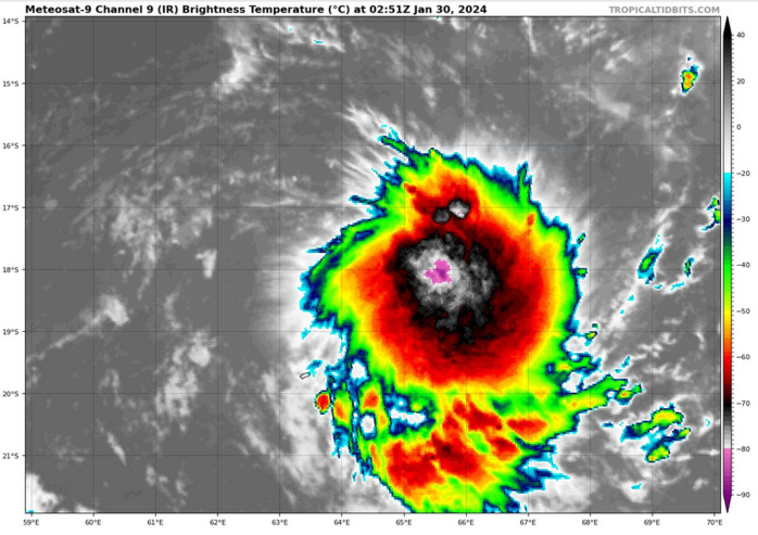 THE AREA OF CONVECTION (INVEST 93S) PREVIOUSLY LOCATED NEAR  16.0S 64.3E IS NOW LOCATED NEAR 17.6S 64.4E, APPROXIMATELY 136 NM  NORTH-NORTHEAST OF PORT MATHURIN. ENHANCED INFRARED SATELLITE IMAGERY  AND A 291216Z SSMIS 91GHZ MICROWAVE SATELLITE IMAGERY DEPICTS AN AREA  OF FLARING AND SLOWLY CONSOLIDATING CONVECTION AND SHALLOW BANDING  WRAPPING INTO THE LLCC. UPPER LEVEL ANALYSIS DEPICTS A  MARGINALLY  FAVORABLE ENVIRONMENT WITH MODERATE TO HIGH (20-25 KNOTS) VERTICAL  WIND SHEAR, OFFSET BY WARM (29C) SEA SURFACE TEMPERATURES (SST) AND  GOOD UPPER LEVEL DIVERGENCE. GLOBAL MODELS ARE IN GOOD AGREEMENT THAT  93S WILL GENERALLY TRACK SOUTHEASTWARD AS IT MOVES OVER FAVORABLE  CONDITIONS AND INTENSIFIES OVER THE NEXT 24 TO 36 HOURS. MAXIMUM  SUSTAINED SURFACE WINDS ARE ESTIMATED AT 23 TO 27 KNOTS. MINIMUM SEA  LEVEL PRESSURE IS ESTIMATED TO BE NEAR 1006 MB. THE POTENTIAL FOR THE  DEVELOPMENT OF A SIGNIFICANT TROPICAL CYCLONE WITHIN THE NEXT 24 HOURS  IS UPGRADED TO MEDIUM.