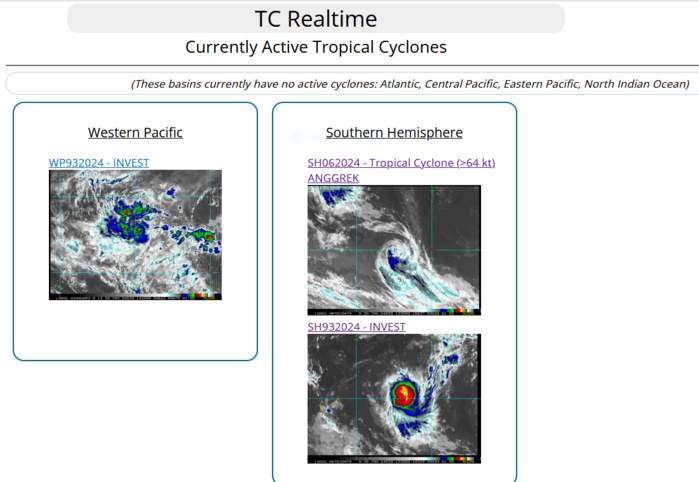 TCFA for INVEST 93S// TC 06S(ANGGREK) becoming ET after peak intensity at CAT 4 US// INVEST 93W// 3015utc
