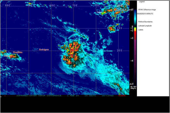 SATELLITE ANALYSIS, INITIAL POSITION AND INTENSITY DISCUSSION: ANIMATED ENHANCED INFRARED (EIR) SATELLITE IMAGERY DEPICTS FLARING DEEP CONVECTION, DISPLACED OVER THE EASTERN SEMICIRCLE DUE TO MODERATE  TO HIGH VERTICAL WIND SHEAR, WITH A PARTIALLY-EXPOSED LOW-LEVEL  CIRCULATION. A 012247Z SSMIS 37 GHZ MICROWAVE IMAGE DEPICTS WEAK  BANDING OVER THE EASTERN SEMICIRCLE WITH A DEFINED NOTCH.  ENVIRONMENTAL CONDITIONS HAVE DEGRADED WITH A DEEP UPPER-LEVEL TROUGH  IMPINGING ON THE WESTERN PERIPHERY OF THE SYSTEM. THE INITIAL POSITION  IS PLACED WITH MEDIUM CONFIDENCE BASED ON THE SSMIS IMAGE. THE INITIAL  INTENSITY OF 35 KTS IS ASSESSED WITH HIGH CONFIDENCE BASED ON THE  AGENCY DVORAK ESTIMATES.