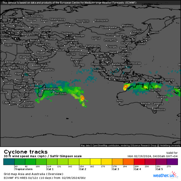 TC 12P//Remnants of TC 11P(OSAI)// 10P(NAT) Subtropical// INVEST 90S// 10 DAY ECMWF Storm Tracks//0909utc