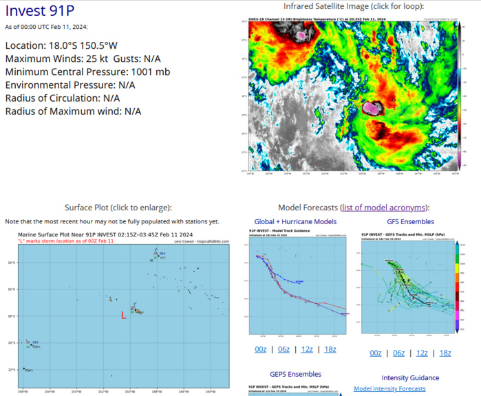 TC 12P// INVEST 90S// INVEST 91P//10 DAY ECMWF Storm Tracks// 1103utc