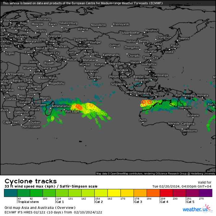 TC 12P// INVEST 90S// INVEST 91P//10 DAY ECMWF Storm Tracks// 1103utc