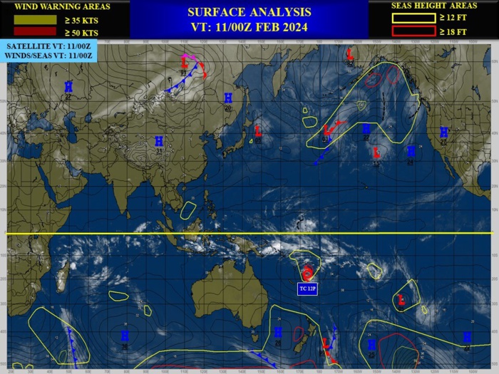 TC 12P// INVEST 90S// INVEST 91P//10 DAY ECMWF Storm Tracks// 1103utc