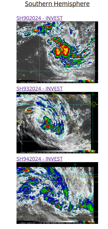 INVEST 90S// INVEST 93S// INVEST 94P//10 DAY ECMWF Storm Tracks//1503utc