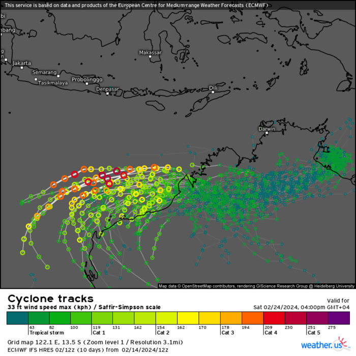 INVEST 90S// INVEST 93S// INVEST 94P//10 DAY ECMWF Storm Tracks//1503utc
