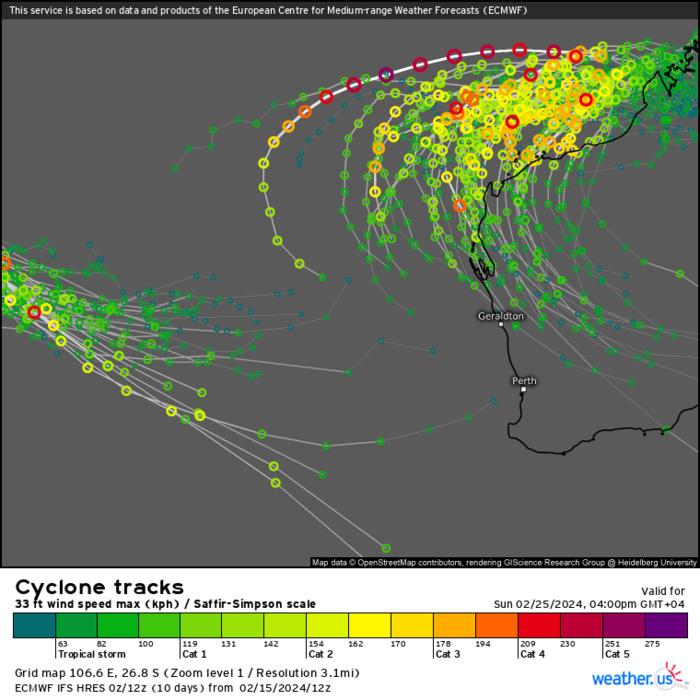 TC 13S(DJOUNGOU) Rapid Intensification possible// TC 14P// TC 15P/ 10 Day ECMWF Storm Tracks// 1603utc TC 13S(DJOUNGOU) Rapid Intensification possible// TC 14P// TC 15P/ 10 Day ECMWF Storm Tracks// 1603utc