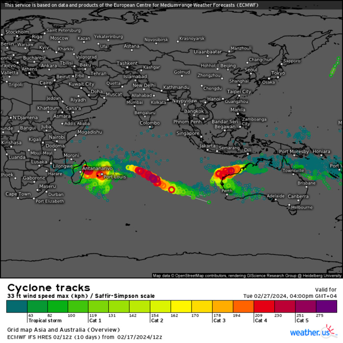 TC 13S(DJOUNGOU) from CAT 1 to CAT 3 in 24h: still intensifying// INVEST 95S up-graded//15P Subtropical//14P overland//1721utc