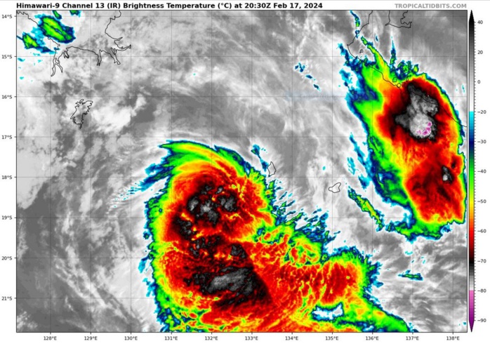 TC 13S(DJOUNGOU) from CAT 1 to CAT 3 in 24h: still intensifying// INVEST 95S up-graded//15P Subtropical//14P overland//1721utc