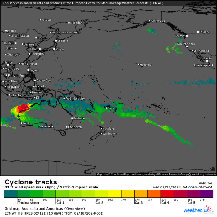 TC 13S(DJOUNGOU) peaks as a powerful CAT 4 US//TCFA issued for INVEST 95S//10 Day ECMWF Storm Tracks//1809utc
