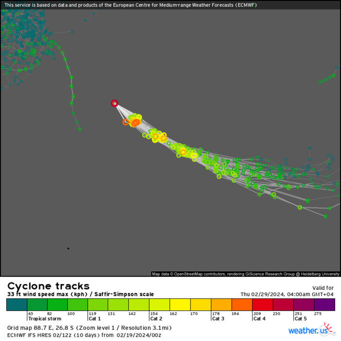 TC 13S(DJOUNGOU) former Super Typhoon now rapidly decaying//TC 16S developing next 72h//10 Day ECMWF Storm Tracks//1910utc