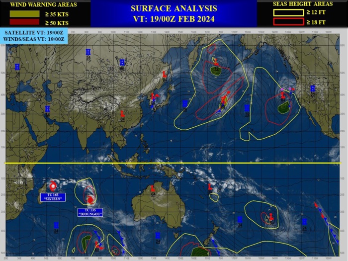 TC 13S(DJOUNGOU) former Super Typhoon now rapidly decaying//TC 16S developing next 72h//10 Day ECMWF Storm Tracks//1910utc