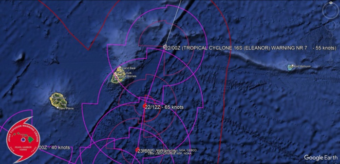 TC 16S(ELEANOR) peaking within 12H tracking East of MAURITIUS// TC 14P(LINCOLN) intensifying gradually next 36H//2203utc TC 16S(ELEANOR) peaking within 12H tracking East of MAURITIUS// TC 14P(LINCOLN) intensifying gradually next 36H//2203utc