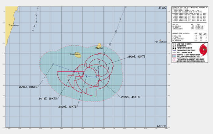 FORECAST REASONING.  SIGNIFICANT FORECAST CHANGES: TC 16S IS ANTICIPATED TO FULLY DISSIPATE TO 30KTS BY TAU 48.   FORECAST DISCUSSION: TC 16S IS FORECAST TO TRACK TO THE SOUTH-SOUTHWEST AS IT SLOWS TO 5KTS OVER THE NEXT 12 HOUR AS THE VORTEX SHALLOWS OUT DUE TO STRONG NORTHWESTERLY SHEAR AND IT IS ENGULFED BY DRY AIR ABOVE 700MB. ONCE THE DECOUPLING PROCESS IS COMPLETE AROUND TAU 12, AND THE VORTEX BECOMES SHALLOWER, IT IS EXPECTED TO COMMENCE A WEST-NORTHWESTERLY TRACK AS IT COMES UNDER THE INFLUENCE OF A LOWER-LEVEL RIDGE TO THE SOUTHWEST. A GENERAL WEST-NORTHWEST TRACK MOTION IS ANTICIPATED THROUGH THE END OF THE FORECAST PERIOD. THE SYSTEM INTENSITY IS EXPECTED TO STEADILY DECLINE FROM 50KTS, TO 30 KNOTS OR LESS BY TAU 48 AS A RESULT OF THE SIGNIFICANT VWS AND LARGE AMOUNTS OF DRY AIR COMPLETELY WRAPPING INTO THE SYSTEM.