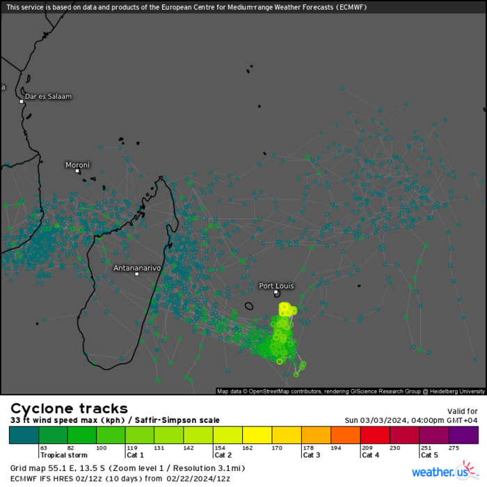 TC 16S(ELEANOR) peakead at 60 Knots now weakening//TC 14P(LINCOLN) intensifying a bit next 24H// 10 Day ECMWF Storm Tracks//2306utc TC 16S(ELEANOR) peakead at 60 Knots now weakening//TC 14P(LINCOLN) intensifying a bit next 24H// 10 Day ECMWF Storm Tracks//2306utc