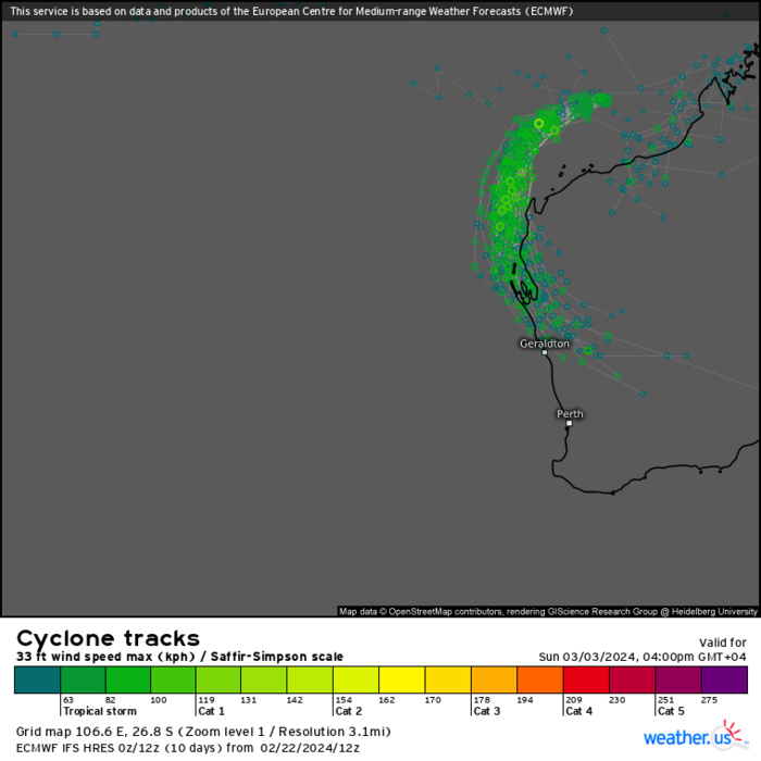 TC 16S(ELEANOR) peakead at 60 Knots now weakening//TC 14P(LINCOLN) intensifying a bit next 24H// 10 Day ECMWF Storm Tracks//2306utc