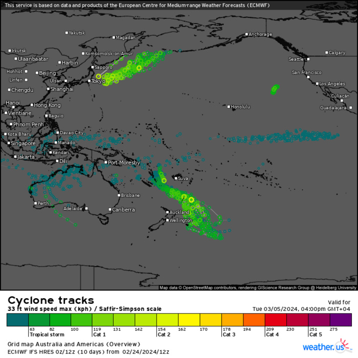 Remnants of TC 16S(ELEANOR)//Overland Remnants of TC 14P(LINCOLN)// Invest 98P//10 Day ECMWF Storm Tracks// 2503utc