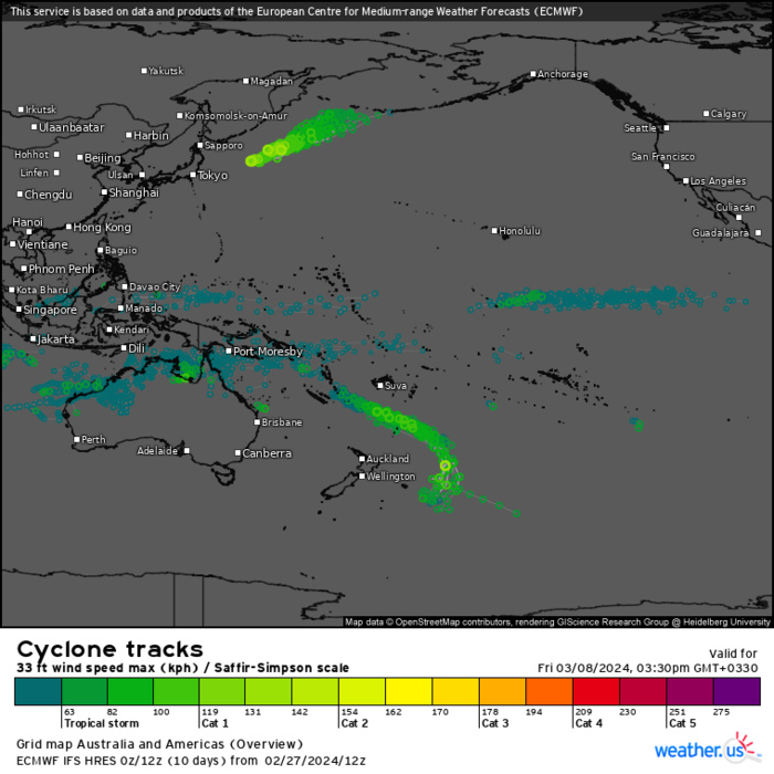 INVEST 99S// 10 Day ECMWF Storm Tracks// 3 Week Tropical Cyclone Formation Probability// 2800utc