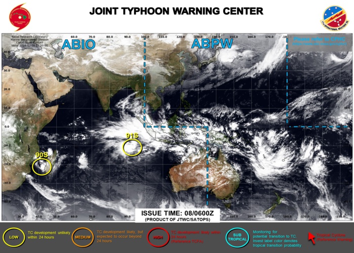 JTWC IS ISSUING 3HOURLY SATELLITE BULLETINS ON INVEST 90S AND ON INVEST 91S.